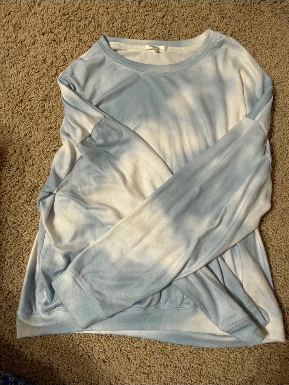 Z Supply Light Blue Cloud Ombre Long-Sleeve Women's Top
